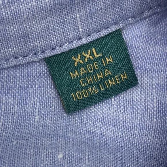 Tommy Bahama Shirt 100% Linen Blue Long Sleeve Button Down Relaxed Beach Coastal - Picture 5 of 12